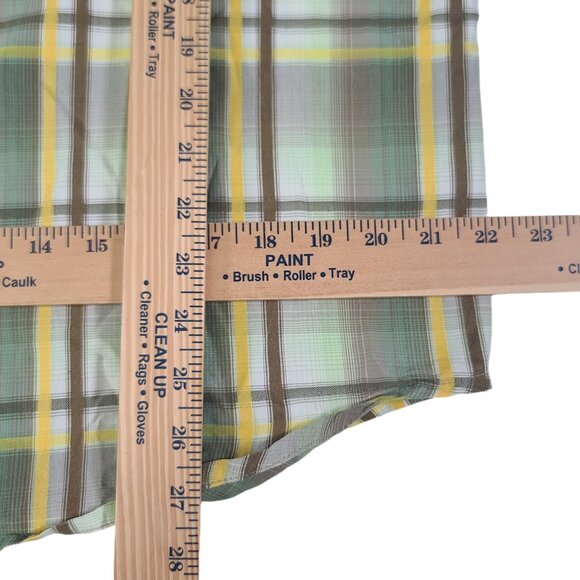 PrAna Button Up Shirt Adult Mens Medium Green Plaid Outdoors Cotton Casual * - Picture 8 of 8